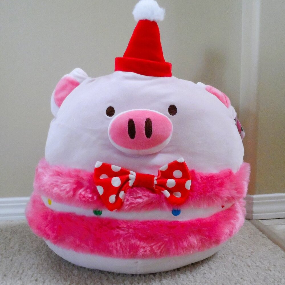 New Miniso Pink Plush Pig with Santa Hat Christmas